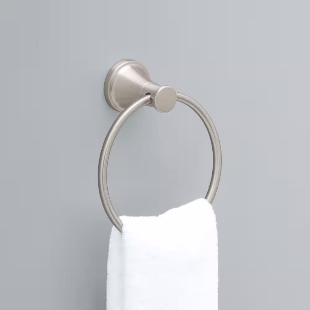 Delta Casara Wall Mount Round Closed Towel Ring Bath Hardware Accessory in Brushed Nickel