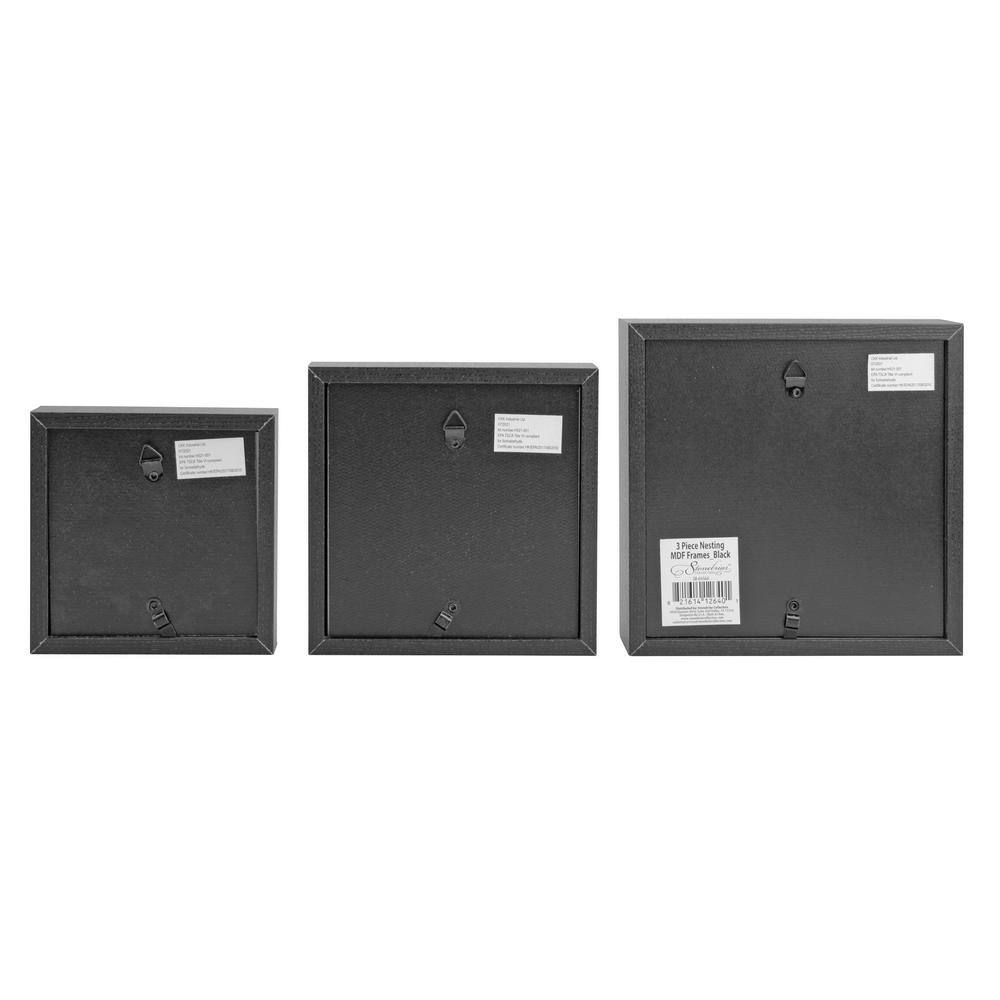 Stonebriar Collection Black Wood Nesting Picture Frame Set (Set of 3)