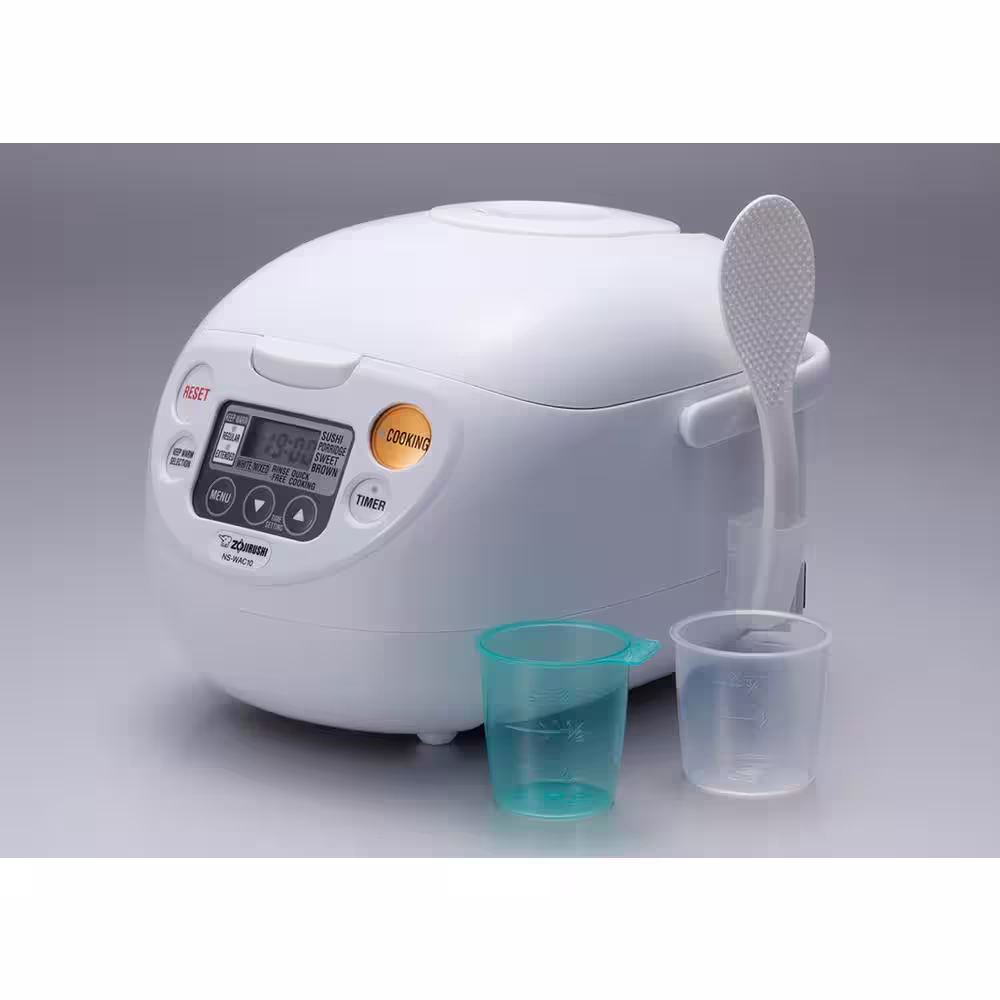 Zojirushi Micom 10-Cup Cool White Rice Cooker and Warmer with Built-In Timer