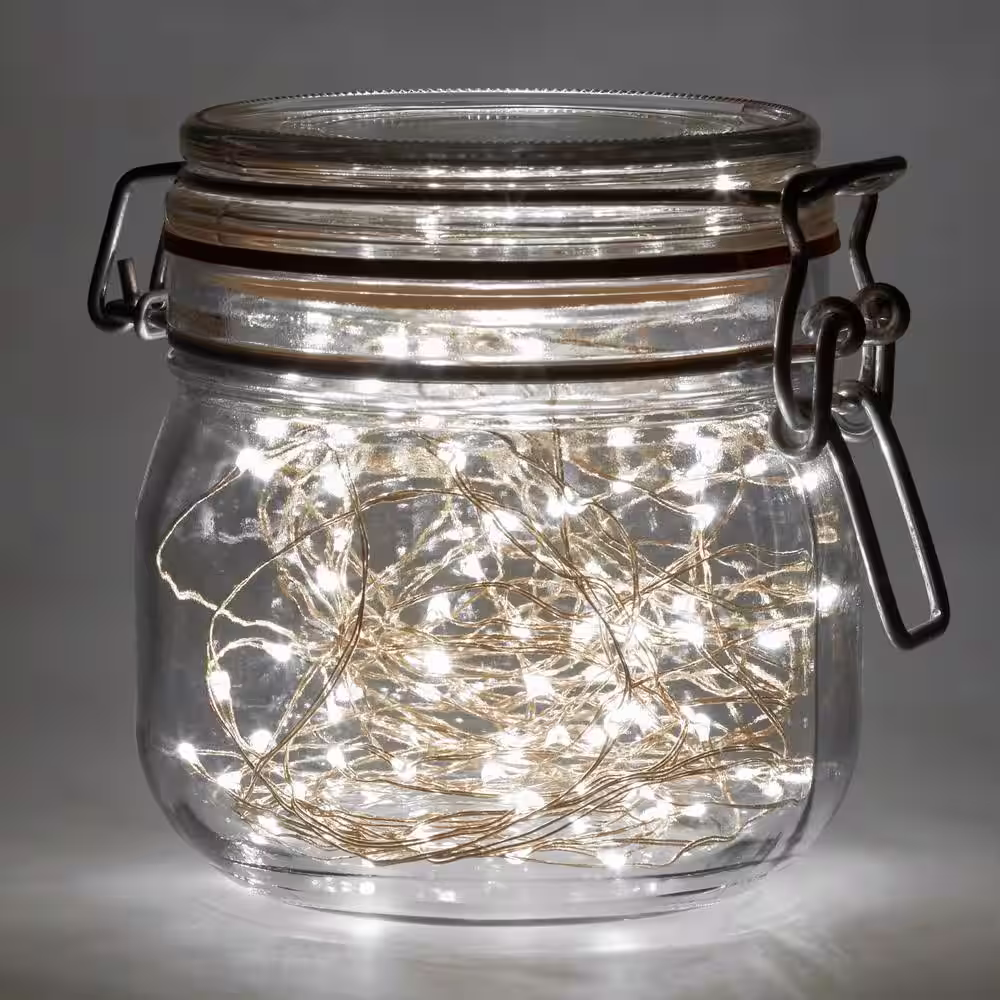 LUMABASE Battery Operated LED Waterproof Mini String Lights with Timer (50ct) Cool White (Set of 2)