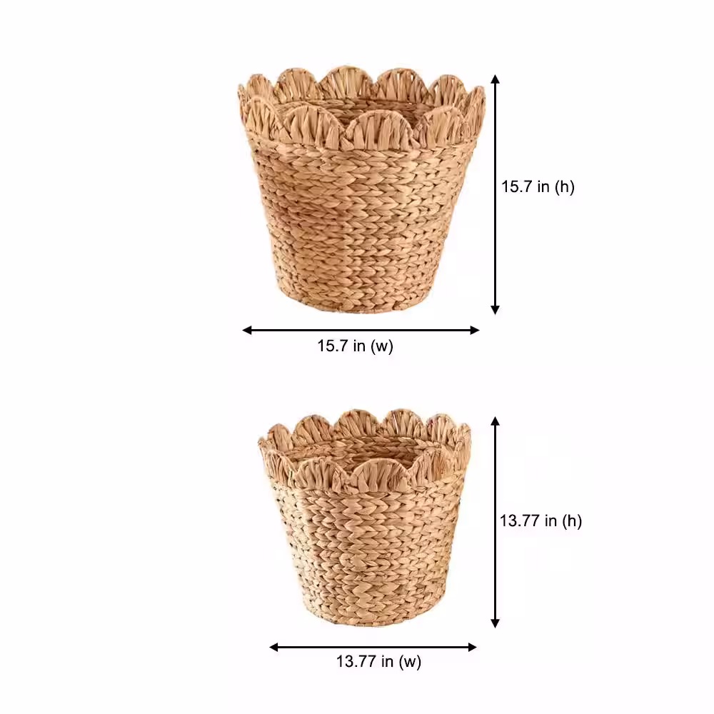 StyleWell Kids Scalloped Wicker Storage Baskets (Set of 2)
