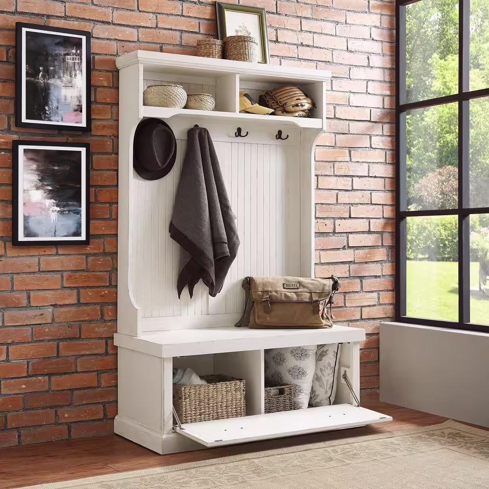 CROSLEY FURNITURE Seaside White Hall Tree