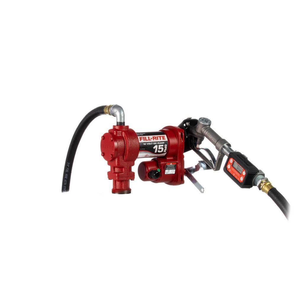 FILL-RITE 12-Volt 15 GPM 1/4 HP Fuel Transfer Pump (Digital Meter Package)
