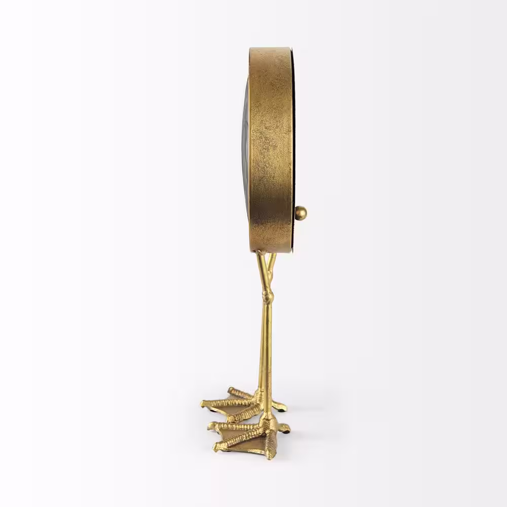 Mercana Chadwick Brass Antiqued Metal Duck Leg Table Clock