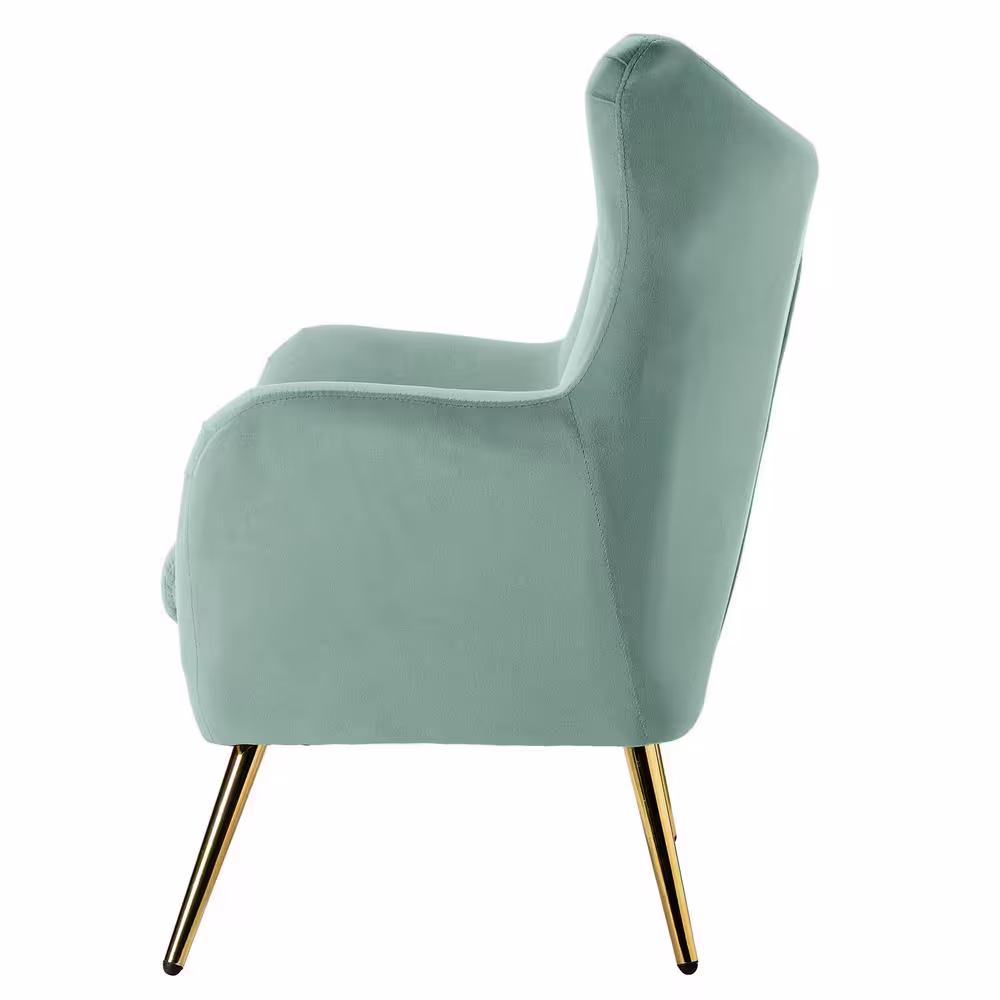 JAYDEN CREATION Jacob Sage Accent Arm Chair with Tufted Back (Set of 2)