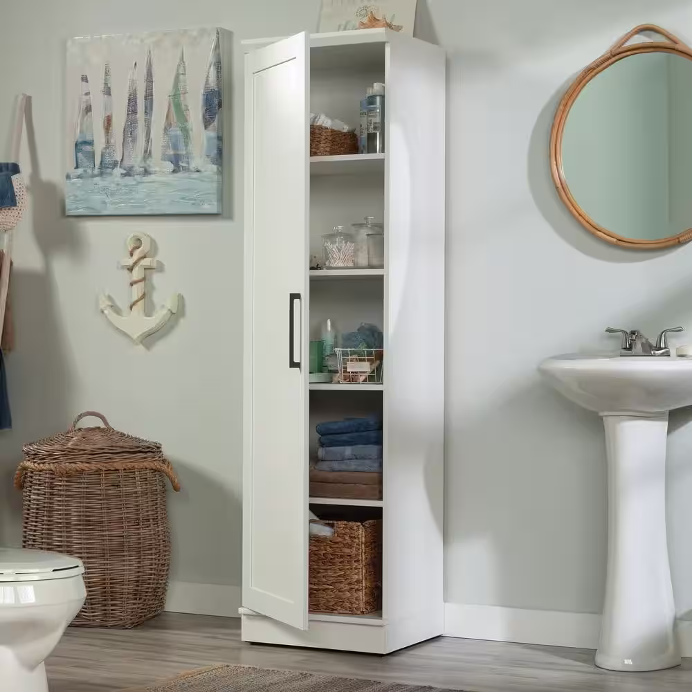 SAUDER HomePlus Soft White Pantry with Reversible Door