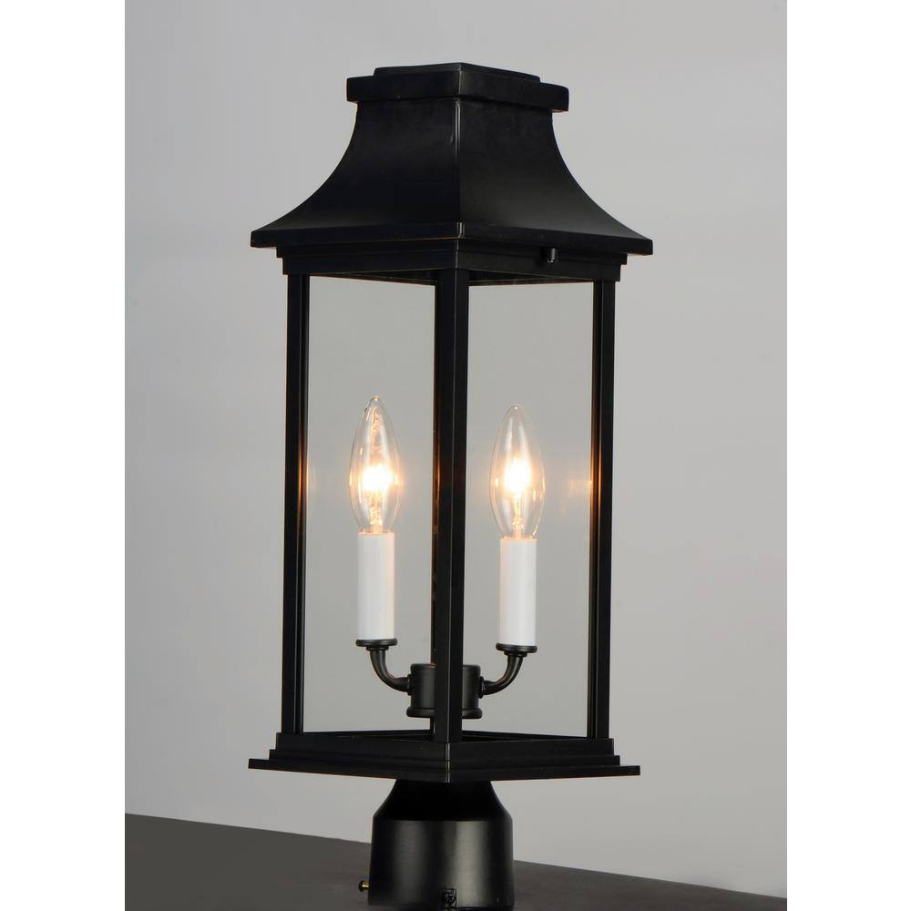 Maxim Lighting Vicksburg Hardwired Black 6x6 Deck Post Light Outdoor Post Mount