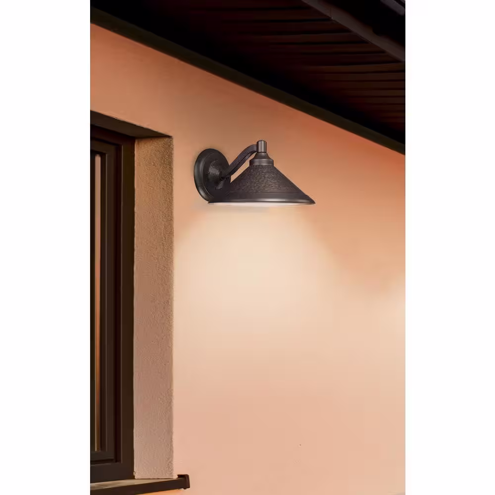 the great outdoors by Minka Lavery Kirkham 1-Light Aspen Bronze Outdoor Integrated Wall Lantern Sconce