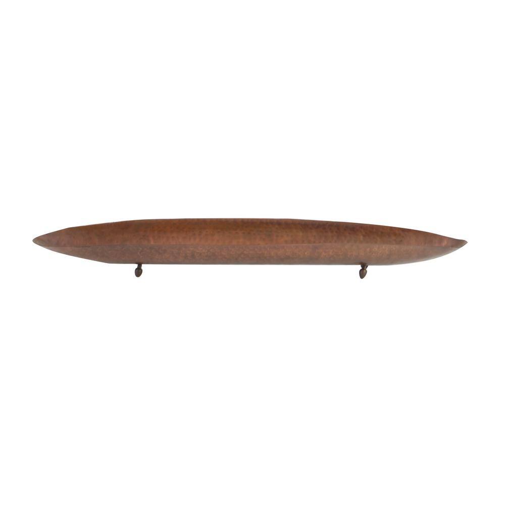None Brown Metal Decorative Tray (Set of 2)