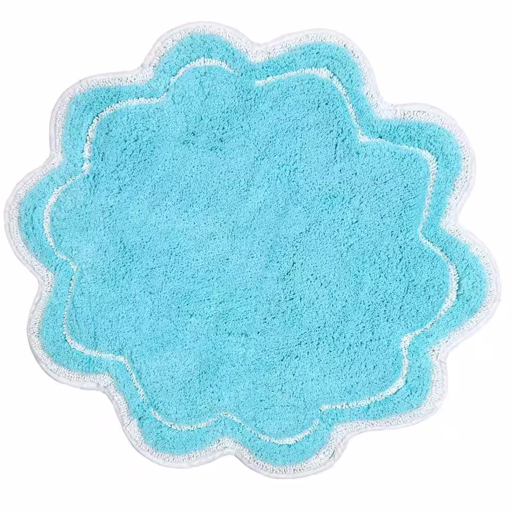 None Allure Collection 30 in. x 30 in. Green Cotton Bath Rug