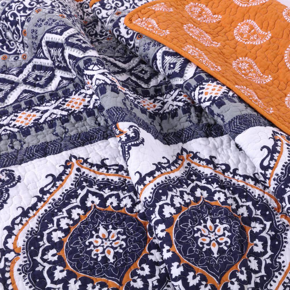 Greenland Home Fashions Medina Saffron Quilted Cotton Throw