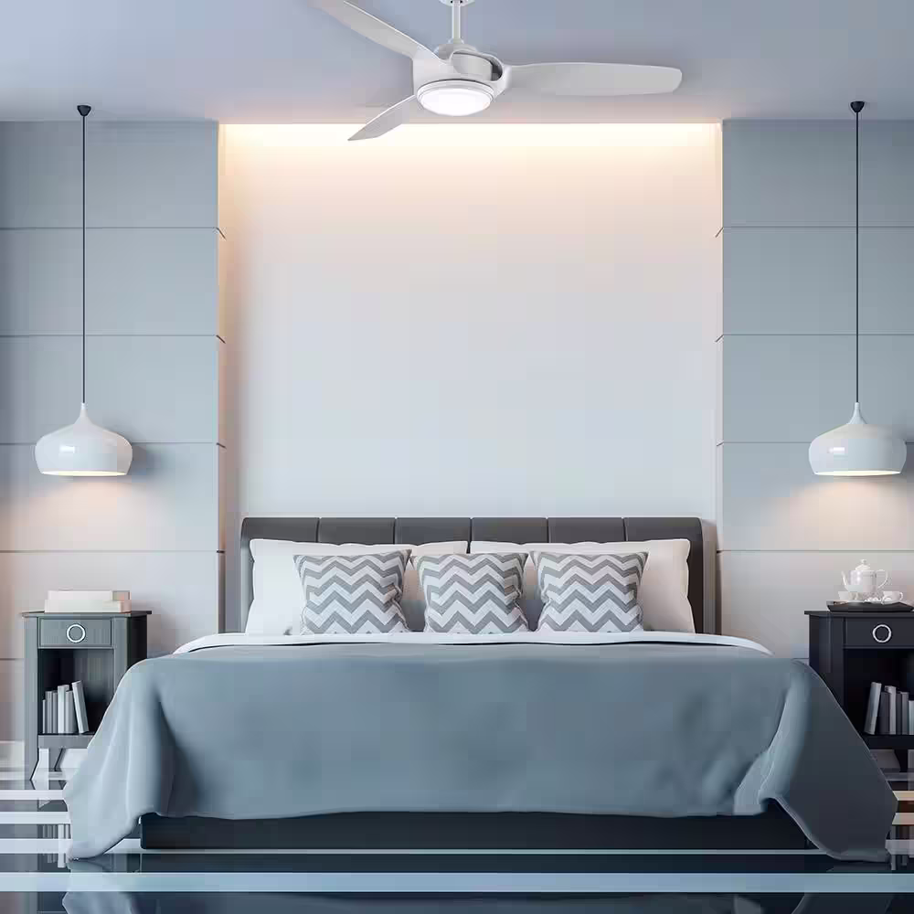 Home Decorators Collection Sedgewood 60 in. White Color Changing Integrated LED Matte White Ceiling Fan with Light Kit and Remote Control