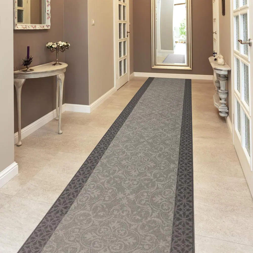 TrafficMaster Derbent Grey 26 in. x Your Choice Length Roll Stair Runner