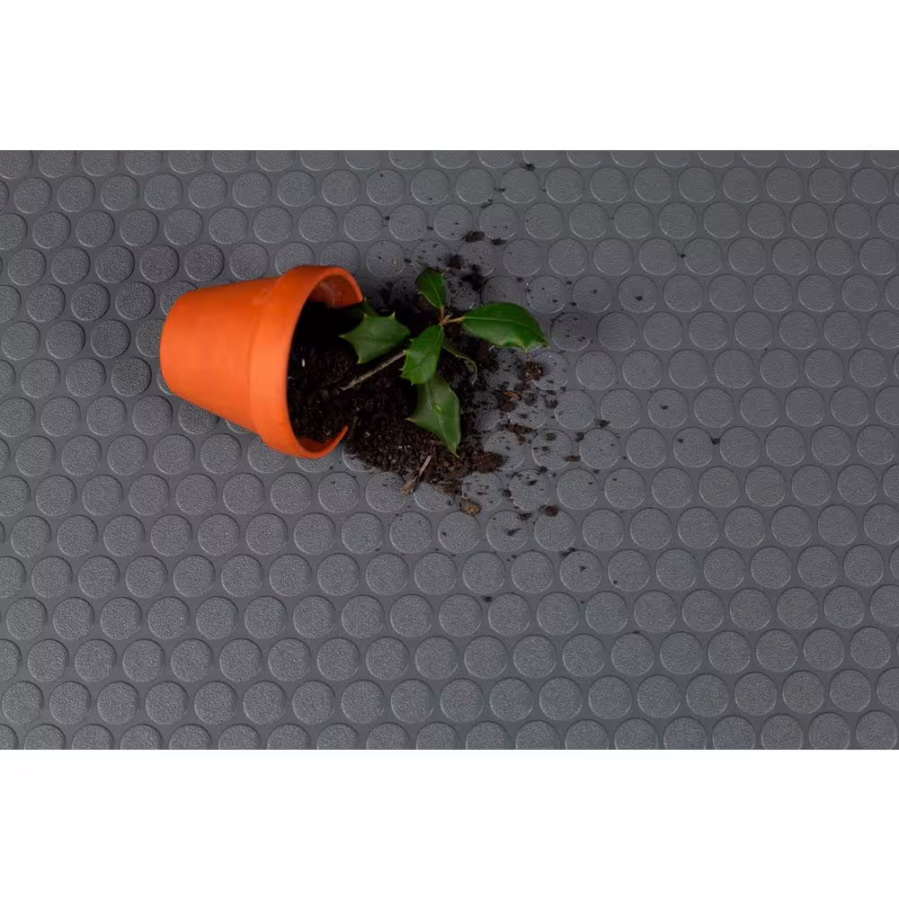 G-Floor Trailer Flooring Slate Grey Small Coin Commercial Vinyl Sheet Flooring (8.5 ft. W x 15 ft. L)