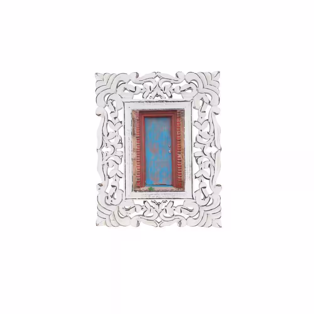 Litton Lane White Wood Farmhouse Photo Frame 10 in. x 8 in.