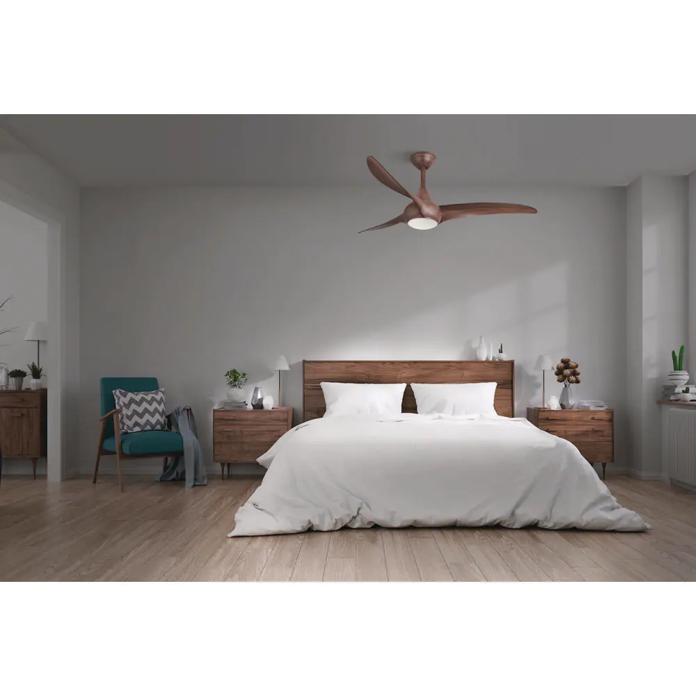 MINKA-AIRE Light Wave 52 in. Integrated LED Indoor Distressed Koa Ceiling Fan with Light with Remote Control