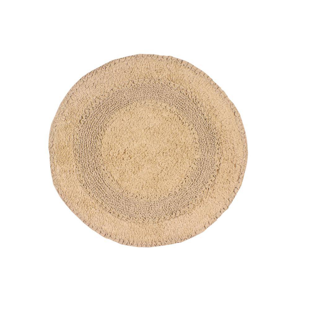 None Radiant Collection 22 in. x 22 in. Beige Cotton Bath Rug