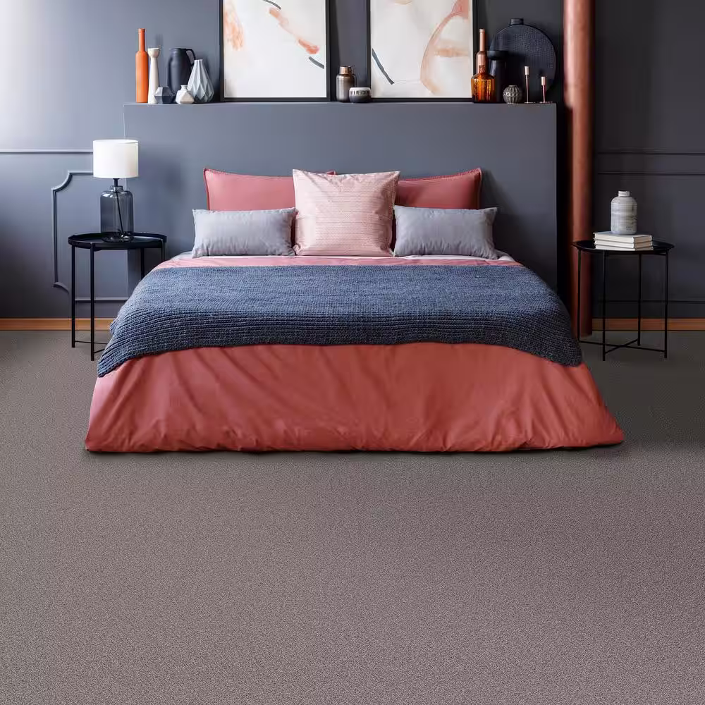Home Decorators Collection Sussex - Kindle - Gray 12 ft. Wide x Cut to Length 40 oz. SD Polyester Texture Carpet