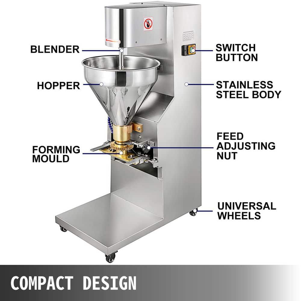 VEVOR Commercial Meatball Forming Machine 1100 Watt Meatball Maker Machine Electric Beef Pork Ball Making Tool with Models