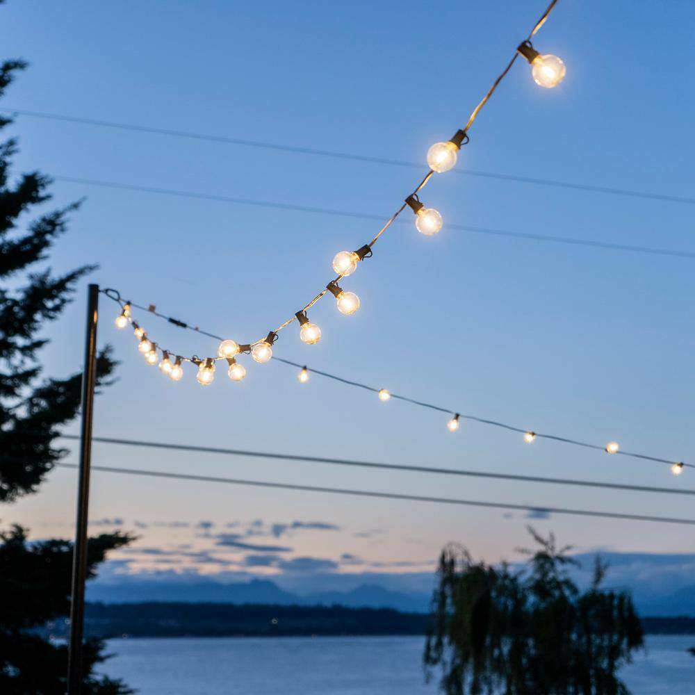 ALLSOP Bistro Outdoor/Indoor 25 ft. Plug-In LED Globe Bulb 25 String Light in Black - Shatter Resistant