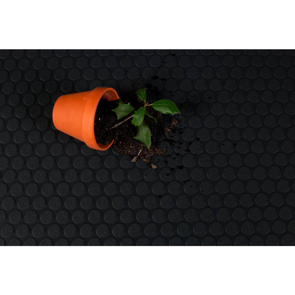 G-Floor Trailer Flooring Midnight Black Small Coin Commercial Vinyl Sheet Flooring (8.5 ft. W x 5 ft. L)